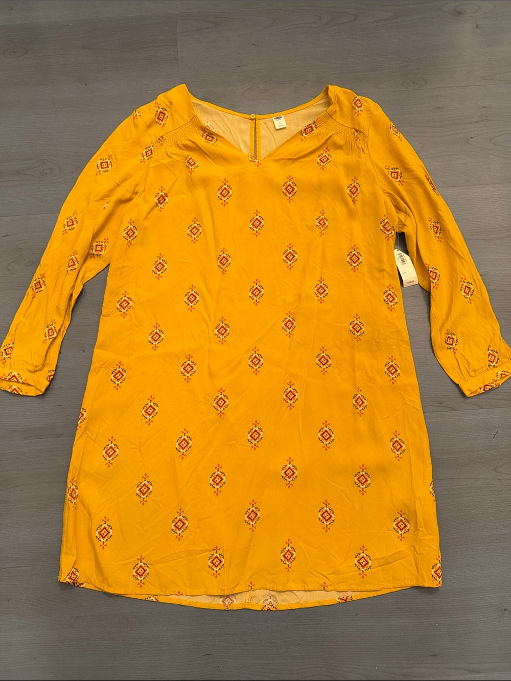 Old Navy Mustard Yellow Long-Sleeve Tunic Dress